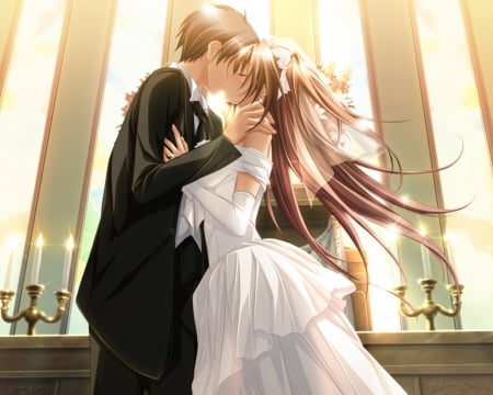 Download Passionate Anime Couple Kiss Phone Wallpaper