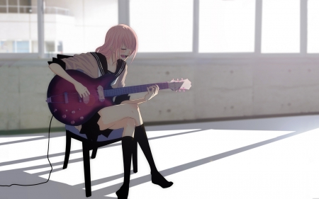 Anime Guitar - anime, guitar, women, music