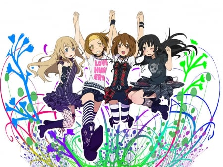 Jump - Jumping, Mio, K-ON, Tsumugi, Anime Girls, Anime, Mugi, Yui, Jump, Anime Rockers, Ritsu, Girl Band