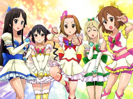 K-ON! Sailor Scouts - mio, anime rockers, ritsu, tsumugi, anime, k-on, yui, anime girls, sailor scouts, mugi