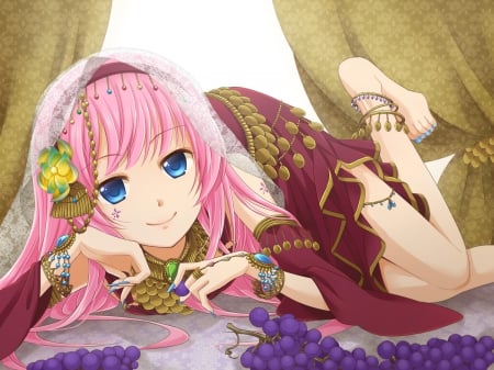 Meguine Luka - pretty, oriental, vocaloid, girl, long hair, pink, luka