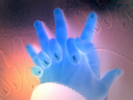 Blue Hands - photography, artistic, abstract