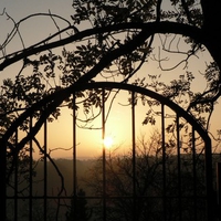 Sunrise through a Rod Iron Gate