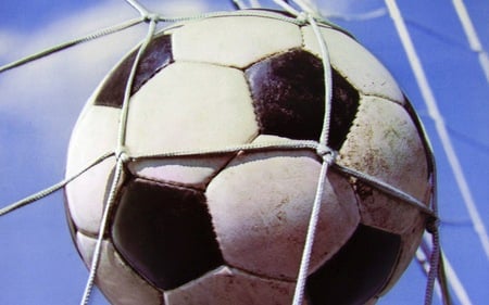 Soccer Ball Hitting the Net - football, bundesliga, ball, soccer, player