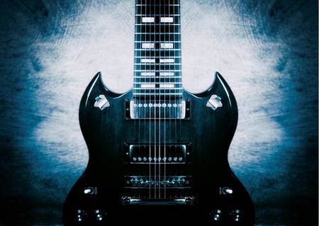 Black Guitar - guitar, music, black