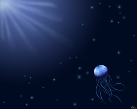 3D Jelly Fish - ocean, 3d, creature, light, alive, blue, jelly fish