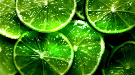 LIME SLICES - photos, food, lime, spring, cool, closeup, macro, fruit, edible, lemon