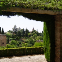 Look at the Alhambra from Generalife gardens