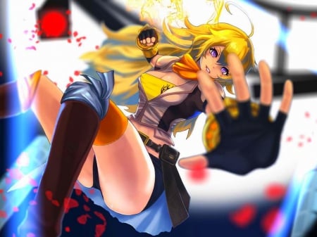 I'm Gonna Kick Your Ass! - Cute, RWBY, Bad ass, haradaisuke, Yellow Hair, Anime, Girl, Original, Long Hair, Yang Xiao Long