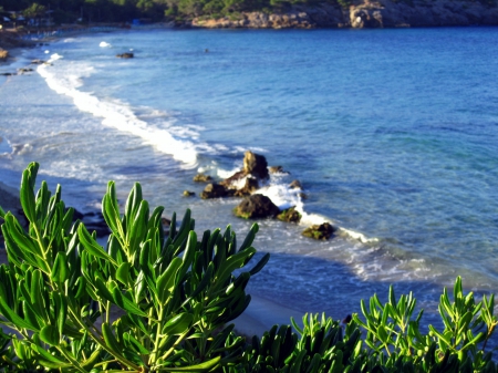 Cala Nova Ibiza - water, summer, blue, beach, beautiful, beaches, photography, sea, nature, green, waves, rocks