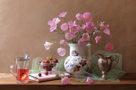 *** Still life *** - still, life, tea, food, flowers