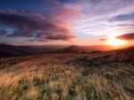 wonderful sunset on the prairie