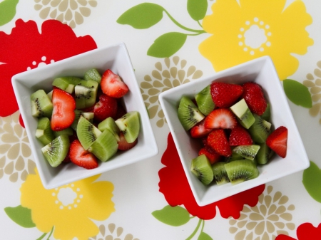 Fruit salad - salad, strawberry, kiwi, servings, food, fruit