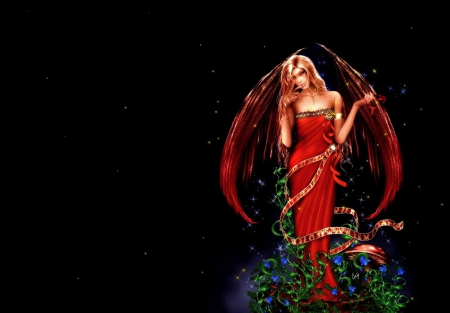 Fantasy Beauty - fantasy beauty, fantasy, red, beautiful