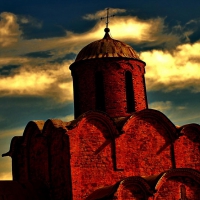 glorious red brisk orthodox church hdr