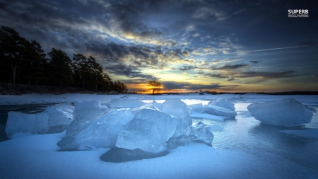 Frozen River - River, Snow, Frozen, Ice