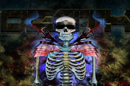 Skeleton Warrior - warrior, photoshop, cool, scary, graffiti, skeleton, background, games, art, wallpaper