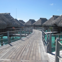 Water Villas Bungalows Hilton Moorea Island Polynesia