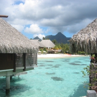 Water Villas Bungalows Hilton Moorea Island Polynesia