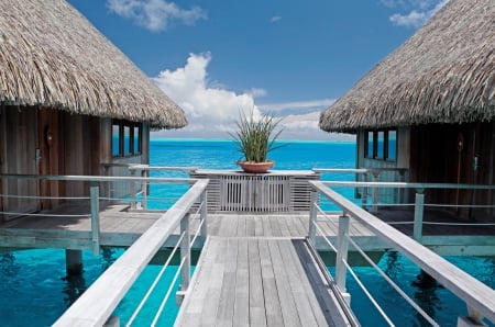 Hilton Bora Bora Nui Resort Water Villa Bungalow View our over Blue Lagoon Tahiti Polynesia - lagoon, sand, polynesia, tahiti, villa, holiday, bungalow, exotic, paradise, south, luxury, southseas, nui, tropical, clear, retreat, villas, blue, beach, room, island, french, aqua, seas, lodge, waters, hut, sky, bungalows, water, sea, resort, polynesian, ocean, Hilton, suite, islands, bora bora