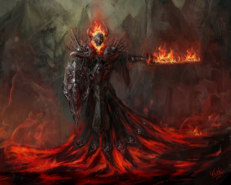 Hell's Champion - Fire Sword, Fantasy, Hell, Demon