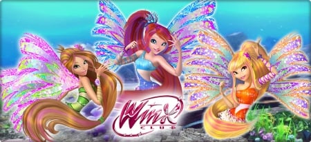 Winx Club - pretty, winx club, cartoon, wing, dress, blonde, blond hair, stella, light, long hair, blond, hd, sparks, nice, abstract, gown, blonde hair, winx, lovely, brown hair, sweet, flora, bloom, glow, wings, fairy, 3d, winxclub