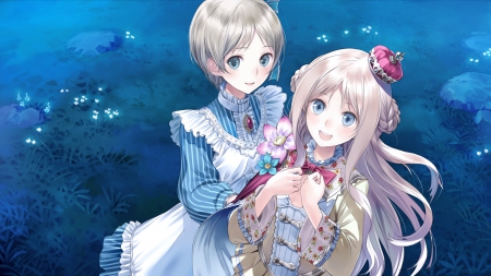 Atelier - girls, cg, game, kishida mel, atelier, cute, night