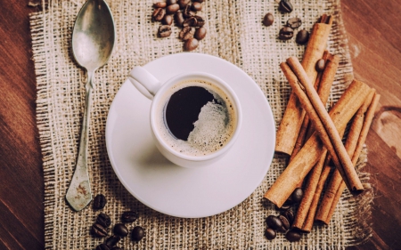 Cup Of Coffee - cinnamon, coffee cup, coffee, coffee beans, coffee bean, cup of coffee, cup