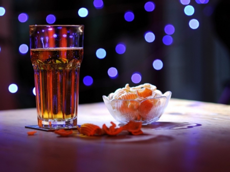 Food and drinks - glass, bowl, table, food, drinks