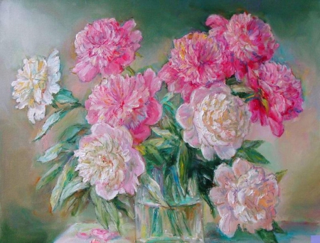 Still Life - flowers, painting, pink, nature