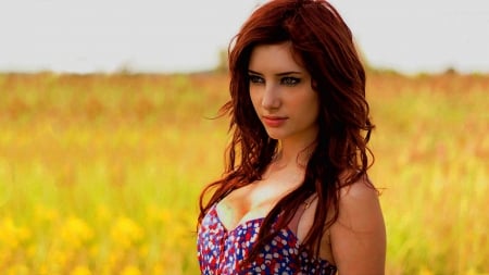 Susan Coffey - wallpaper, beauty, model, susan coffey, girl, redhead, skyphoenixx1, people, picture, fields, female, nature, woman