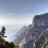 magnificent mountain view from a hotel roof