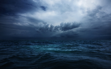 Ocean - cloud, summer, sky, storm, ocean, nature, blue