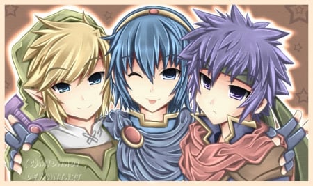 The three warriors of Nintendo! - Ike, Zelda, Fire Emblen, Link, Marth, Nintendo