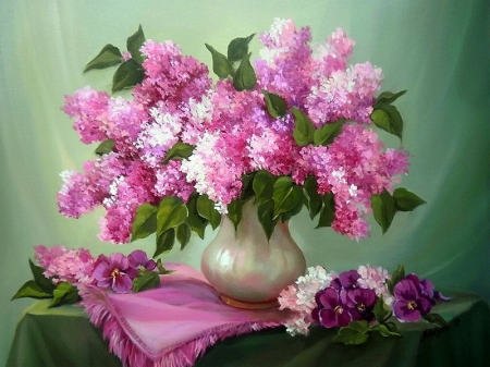 Flowers - flower, still life, pink, arrangement