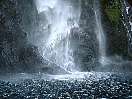 Stirling Falls HDR - waterfalls, hdr, moss, rocks