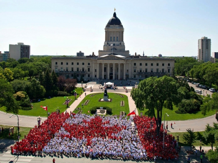 Celebrating Canada Day - canada, human, flag, legislative