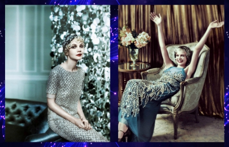 Carey Mulligan - hat, blue, collage, dress, girl, blonde, beauty, flower, cehenot, actress, woman, glitter, carey mulligan