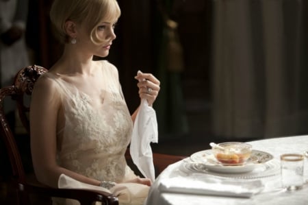 The Great Gatsby (2013) - beauty, actress, blonde, carey mulligan, girl, dress, the great gatsby, white, movie, woman