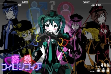 Vocaloids - anime, boys, girls, colors