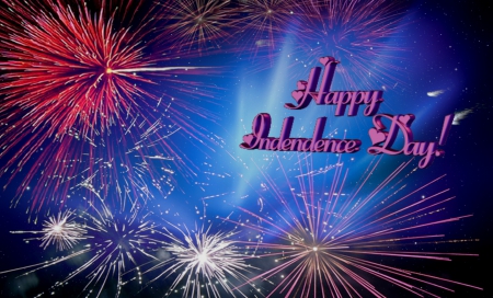 Happy Independence Day - independence greetings, 4th of July, Independence day, firewoeks