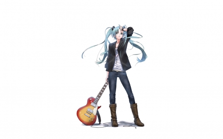 Vocaloid - vocaloid, anime, guitar, women