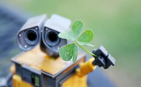 Good Luck - wall e, toy, cute, clover