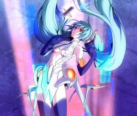 Miku Append - anime, vocaloid, female, twintails, miku hatsune, miku append, girl, manga, aqua hair, vocaloids