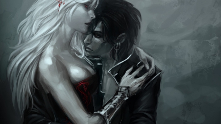 LOVE - black, fantasy, love, couple