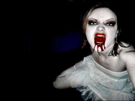 VAMPIRE - teeth, white, blood, vampire