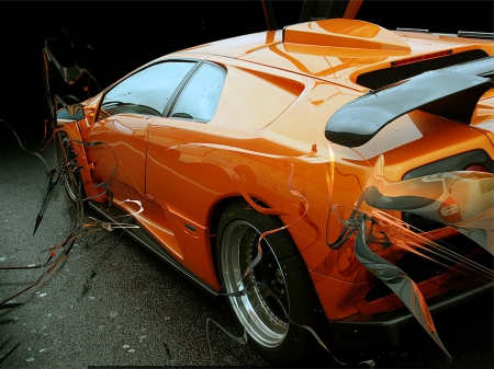 Fantastic 3D lamborghini Diablo - hd, lamborghini, diablo, orange, power