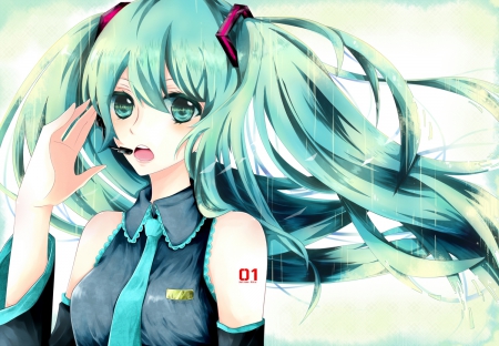 Can Anyone Hear Me? - vocaloid, anime, ponytails, hatsune miku, long hair