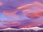 beautiful soft clouds above mountains