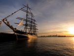 *** Ship and sunset ***